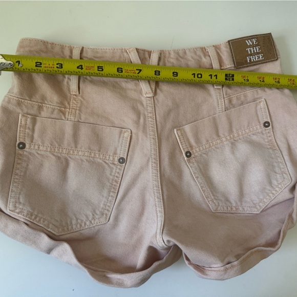 Free People We The Free Beginners Luck Low Rise Slouch Denim Shorts Pink 25 - Picture 10 of 13